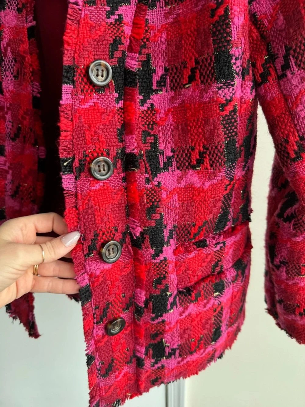 NWT Ann Taylor pink and black tweed dress and Blazer set size 0 petite - Picture 15 of 16